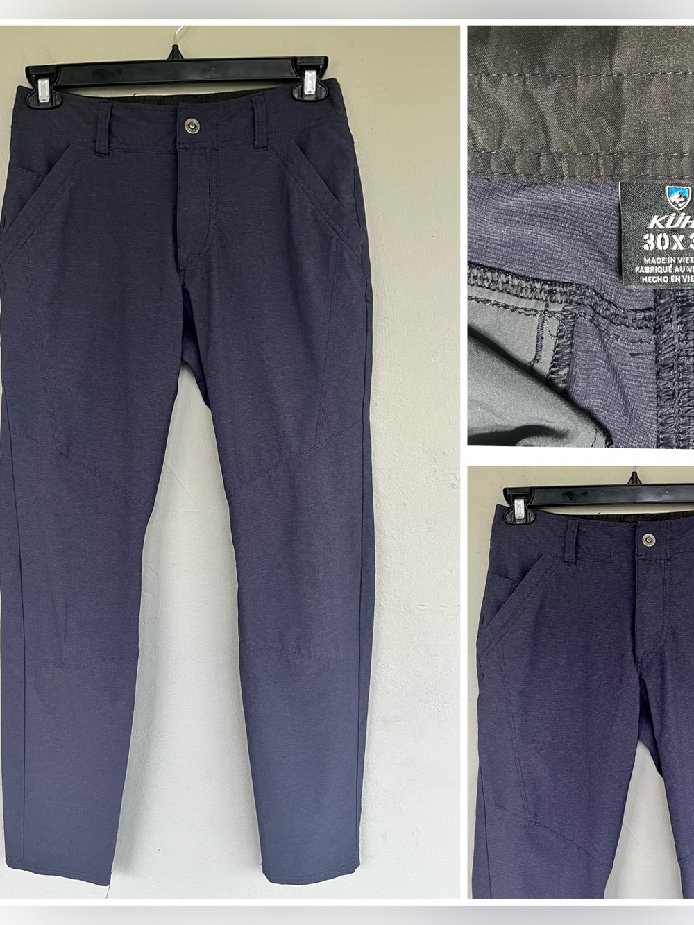 KUHL Deceptr Pants 30x32 Blue Tapered Performance Outdoor Hiking Travel 29x31